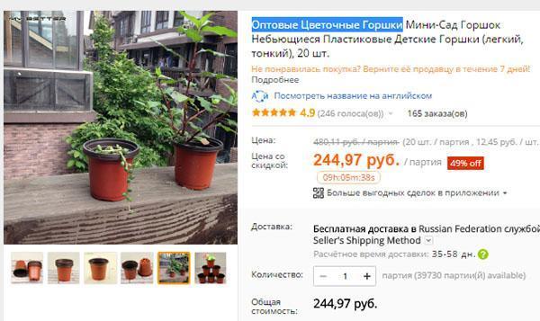 Kupowanie doniczek na Aliexpress