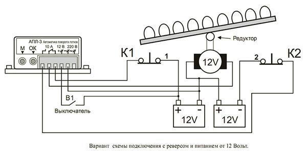 schemat połączeń automatycznego skrętu