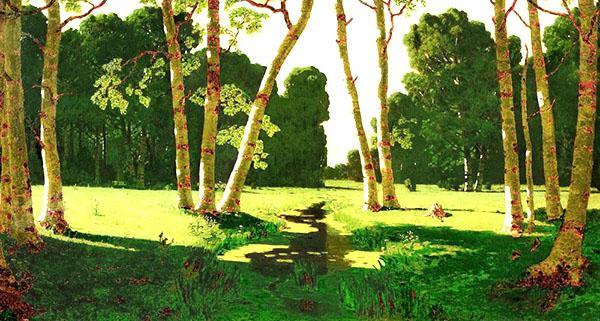 ภาพวาดโดย A. Kuindzhi Birch grove